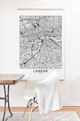 multipliCITY London White Map Art Print And Hanger