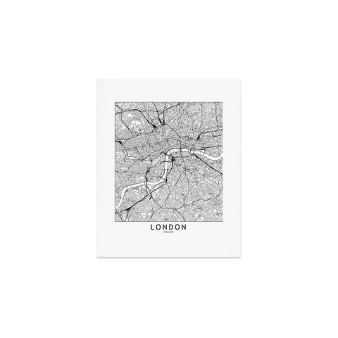 multipliCITY London White Map Art Print