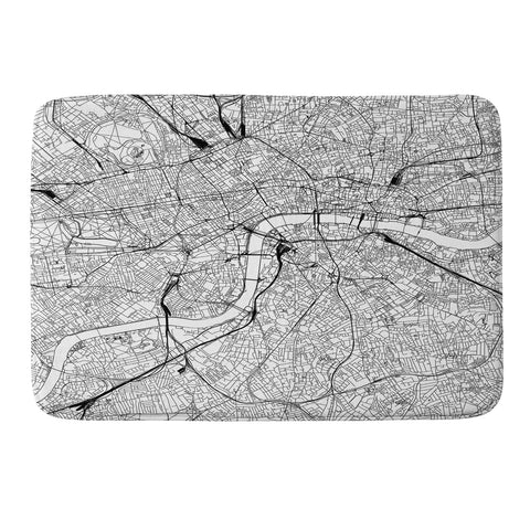 multipliCITY London White Map Memory Foam Bath Mat