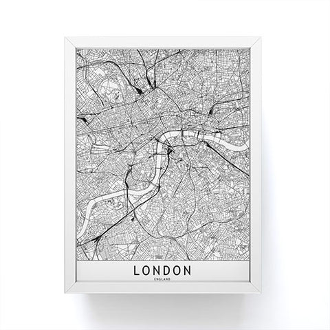 multipliCITY London White Map Framed Mini Art Print