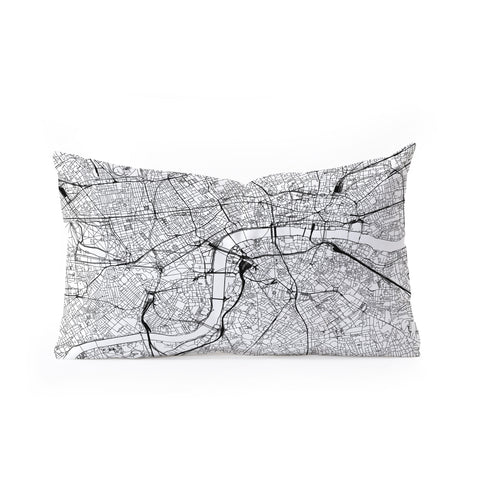 multipliCITY London White Map Oblong Throw Pillow