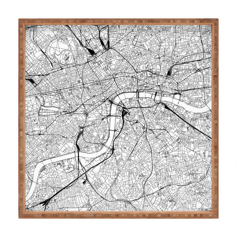 multipliCITY London White Map Square Tray