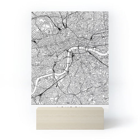 multipliCITY London White Map Mini Art Print