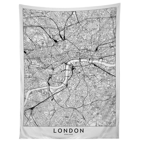 multipliCITY London White Map Tapestry