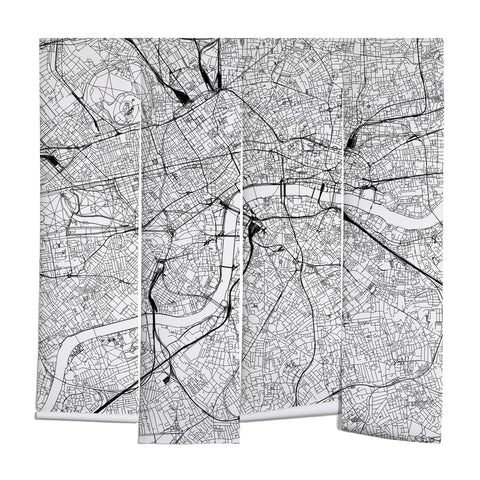 multipliCITY London White Map Wall Mural