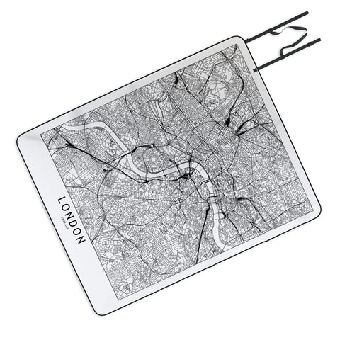 multipliCITY London White Map Picnic Blanket