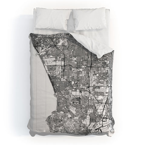 multipliCITY Los Angeles White Map Comforter