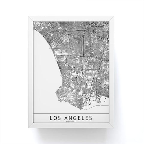 multipliCITY Los Angeles White Map Framed Mini Art Print