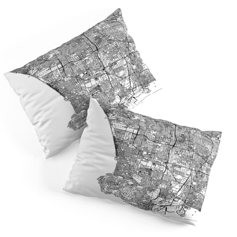 multipliCITY Los Angeles White Map Pillow Shams
