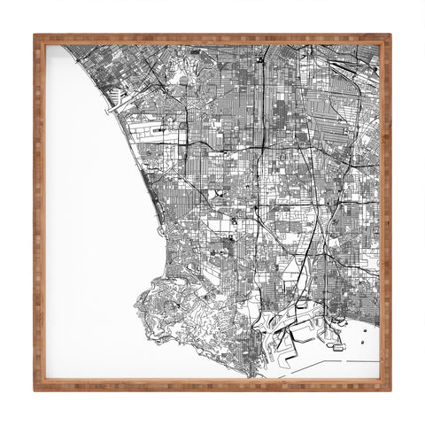 multipliCITY Los Angeles White Map Square Tray