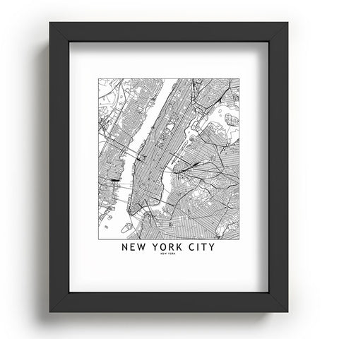 multipliCITY New York City White Map Recessed Framing Rectangle