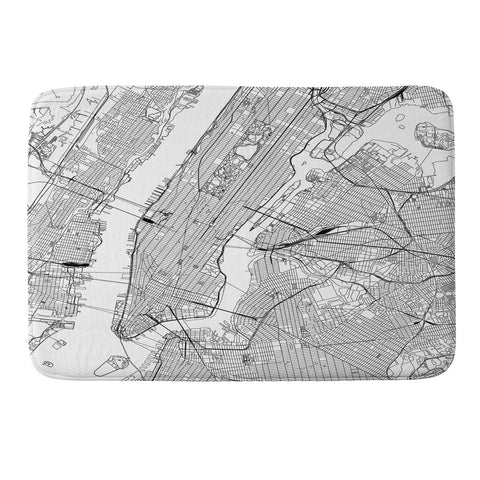 multipliCITY New York City White Map Memory Foam Bath Mat