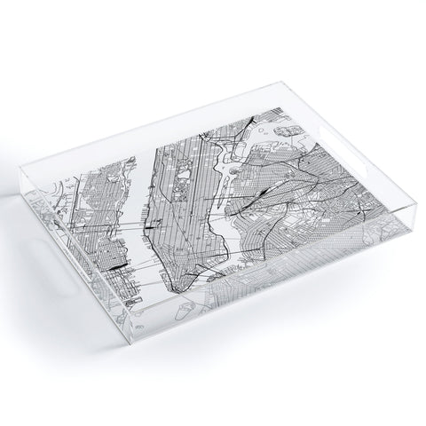 multipliCITY New York City White Map Acrylic Tray