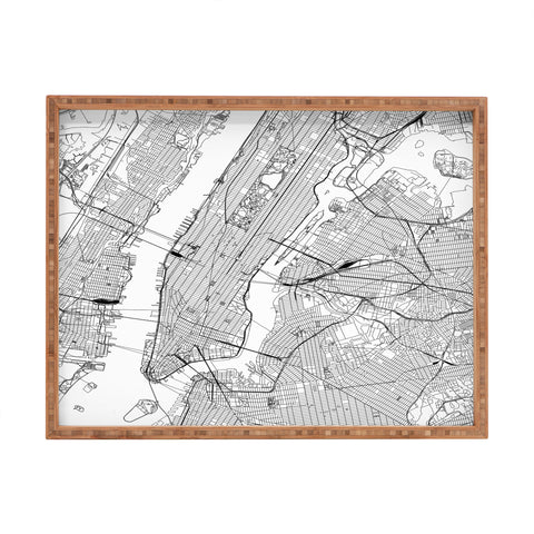 multipliCITY New York City White Map Rectangular Tray