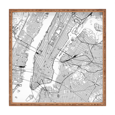 multipliCITY New York City White Map Square Tray