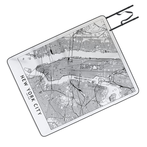 multipliCITY New York City White Map Picnic Blanket