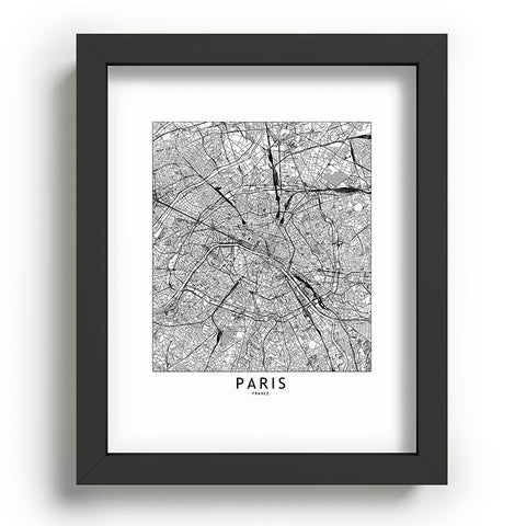 multipliCITY Paris White Map Recessed Framing Rectangle