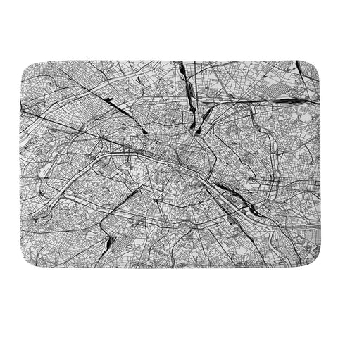 multipliCITY Paris White Map Memory Foam Bath Mat