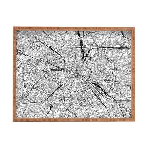 multipliCITY Paris White Map Rectangular Tray