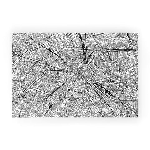multipliCITY Paris White Map Welcome Mat