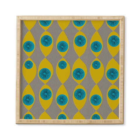 Mummysam Blue And Yellow Flower Framed Wall Art