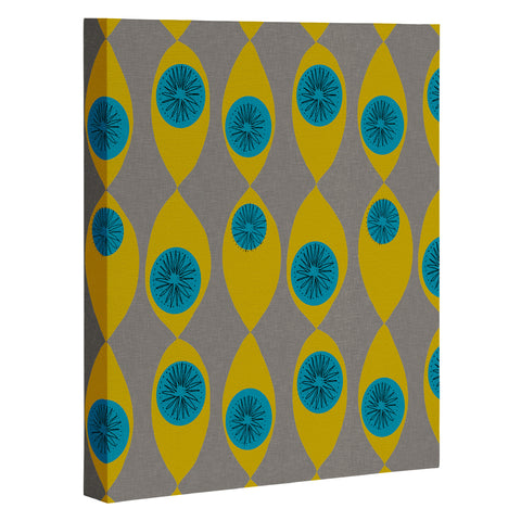 Mummysam Blue And Yellow Flower Art Canvas