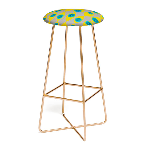 Mummysam Blue And Yellow Flower Bar Stool
