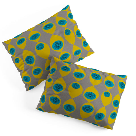 Mummysam Blue And Yellow Flower Pillow Shams