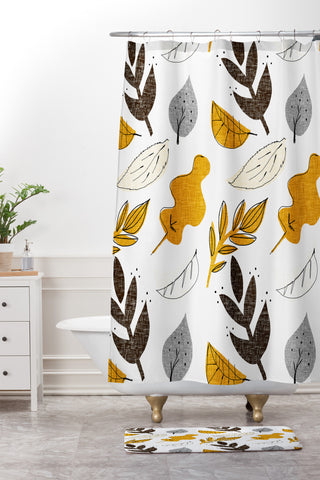 Mummysam Fall Leaves Shower Curtain And Mat