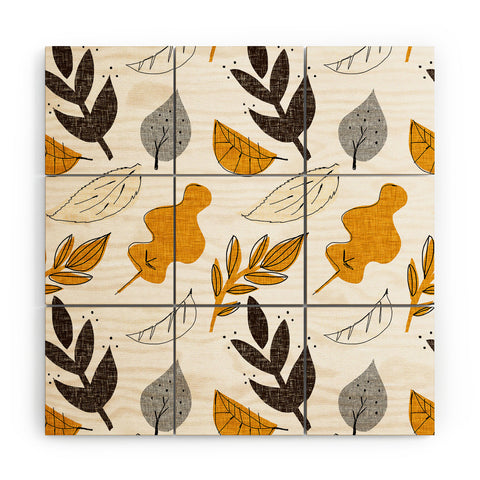 Mummysam Fall Leaves Wood Wall Mural