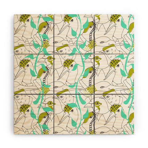 Mummysam Flock Of Birds Wood Wall Mural