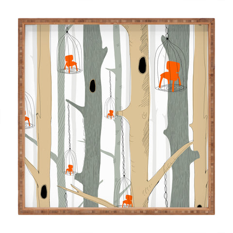 Mummysam Forest Of Chairs Square Tray