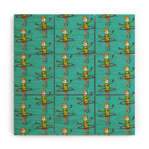 Mummysam Hula Hoop Happy Wood Wall Mural