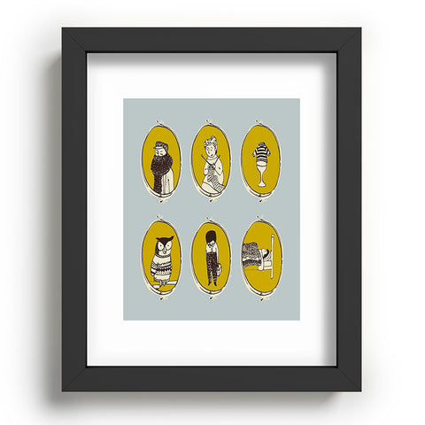 Mummysam Knitting In Blue Recessed Framing Rectangle