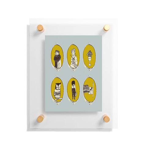 Mummysam Knitting In Blue Floating Acrylic Print