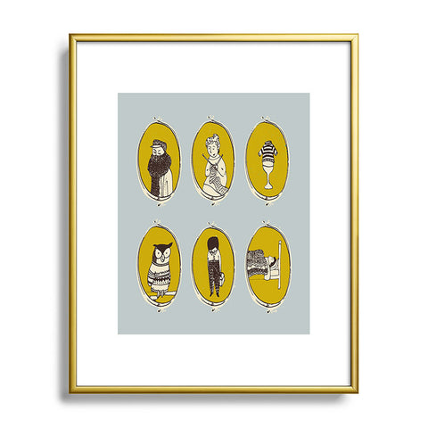 Mummysam Knitting In Blue Metal Framed Art Print