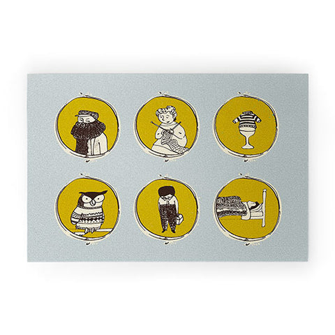 Mummysam Knitting In Blue Welcome Mat