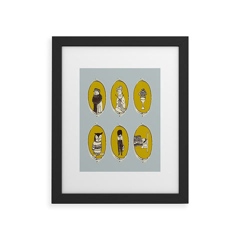 Mummysam Knitting In Blue Framed Art Print