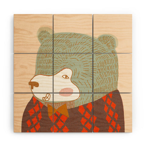 Mummysam Mr Bear Wood Wall Mural