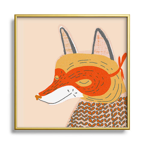 Mummysam Mr Fox Metal Square Framed Art Print