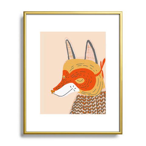 Mummysam Mr Fox Metal Framed Art Print