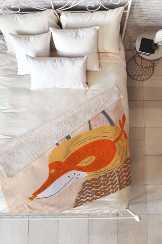 Mummysam Mr Fox Fleece Throw Blanket