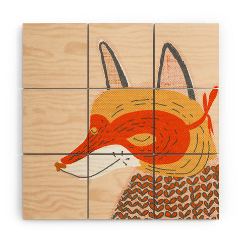 Mummysam Mr Fox Wood Wall Mural