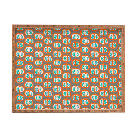 Mummysam Orange Pomegranate Rectangular Tray