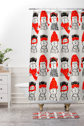 Mummysam Winter Hats Shower Curtain And Mat