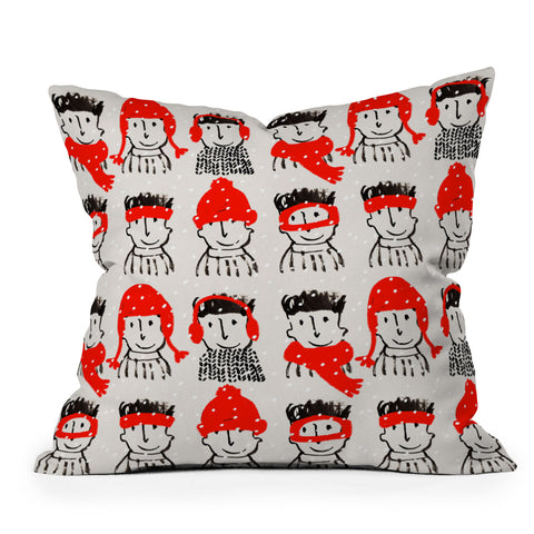 Mummysam Winter Hats Throw Pillow