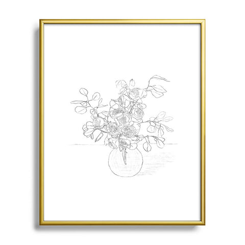 Nadja Beautiful Bouquet Line Metal Framed Art Print