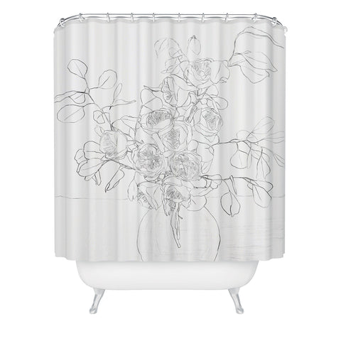 Nadja Beautiful Bouquet Line Shower Curtain