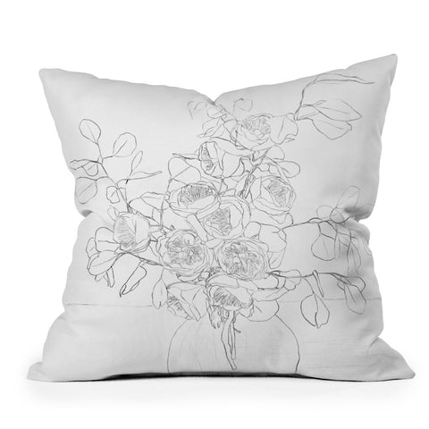 Nadja Beautiful Bouquet Line Throw Pillow