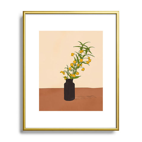 Nadja Branch Gift Terracotta Metal Framed Art Print